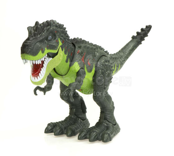 Ikonka Art.KX9990_1 T-REX elektroniskais dinozaurs staigā rēca zaļi