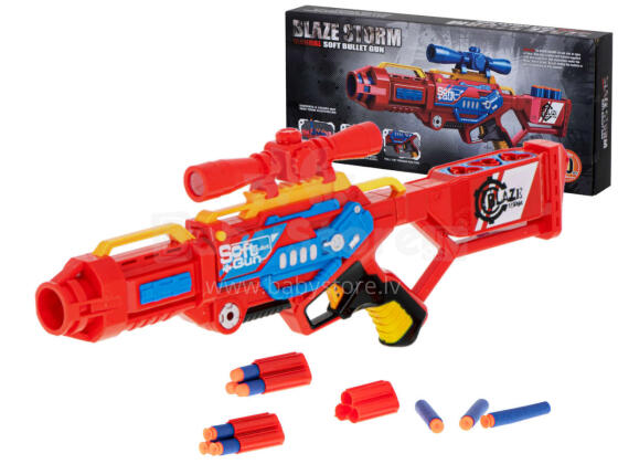 Ikonka Art.KX6584 Blaze Storm putu šautriņu automāts + 20 šautriņas sarkans
