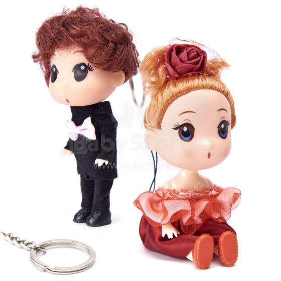 Ikonka Art.KX6362 Dollhouse doll girl + boy set of 2pcs. 12cm