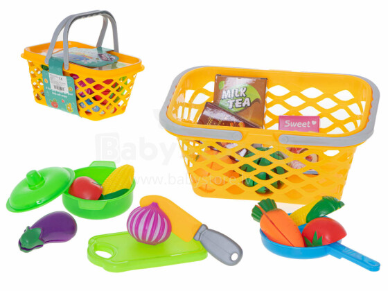 Ikonka Art.KX6384 Shopping basket fruit and vegetable cutting 18el.