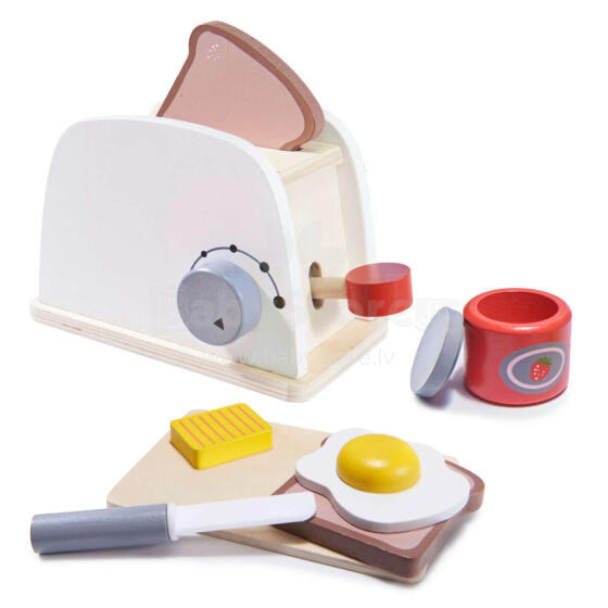 Ikonka Art.KX6204 Wooden toaster oven + accessories white