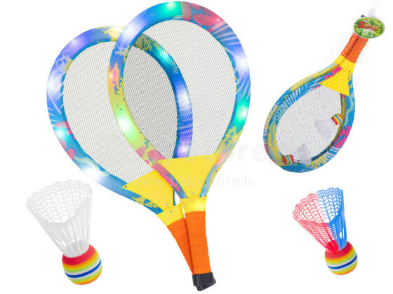 Ikonka Art.KX6180 LED light-up tennis rackets + darts