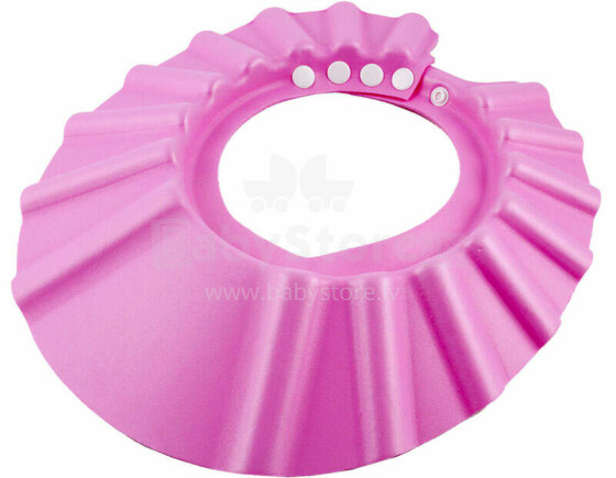 Ikonka Art.KX9175_1 Apsauginė apvali maudymosi kepuraitė kūdikiams rožinės spalvos