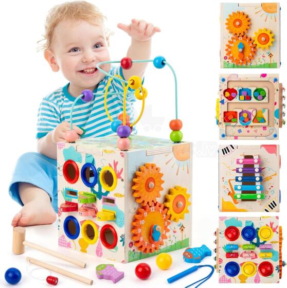 Ikonka Art.KX6005 Interactive educational cube for children HOLA