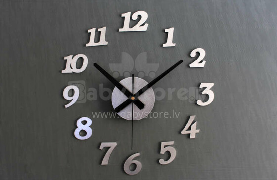 Ikonka Art.KX9714_1 Sienas pulkstenis sudraba krāsā 12 stundas