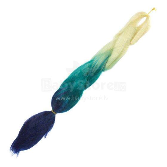 Ikonka Art.KX9904_25 Synthetic hair rainbow ombre blonde-green-blue