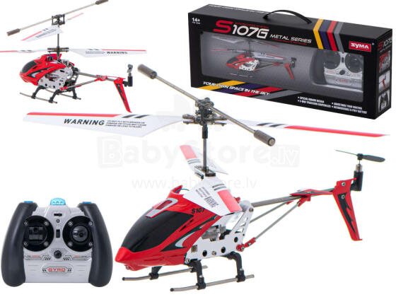 Ikonka Art.KX6560_3 SYMA S107G RC helikopters sarkans