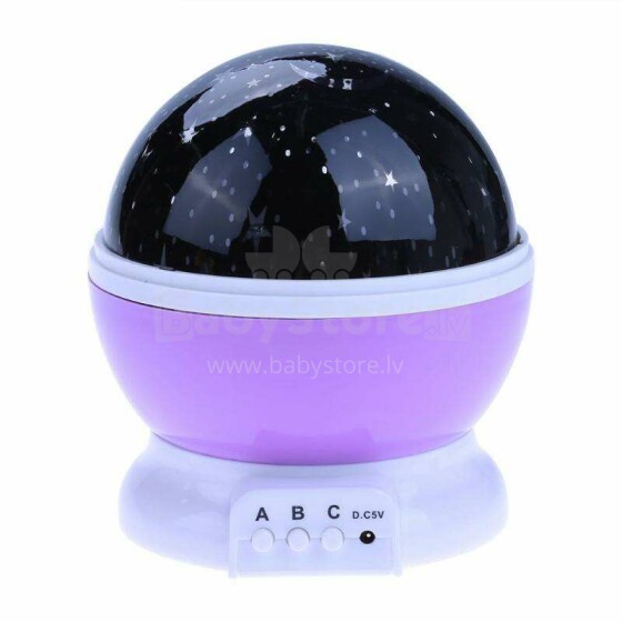 Ikonka Art.KX7814_3 Star projector night light 2in1 USB purple