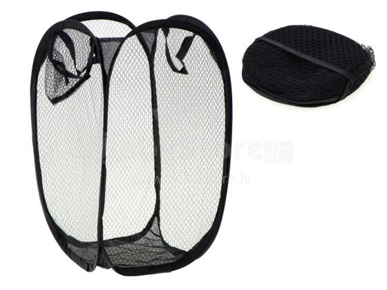 Ikonka Art.KX9139_1 Organiser basket laundry basket toys clothes folding black