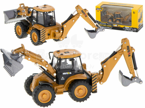 Ikonka Art.KX5927 Excavator loader bulldozer with bucket Die-Cast metal model H-toys 1704 1:50