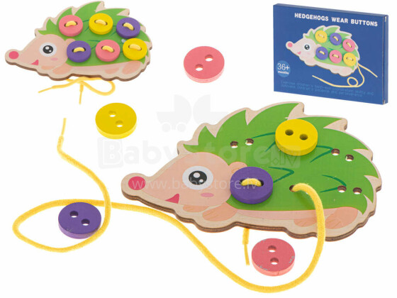 Ikonka Art.KX5697 Educational kit for learning to sew buttons hedgehog hedgehog