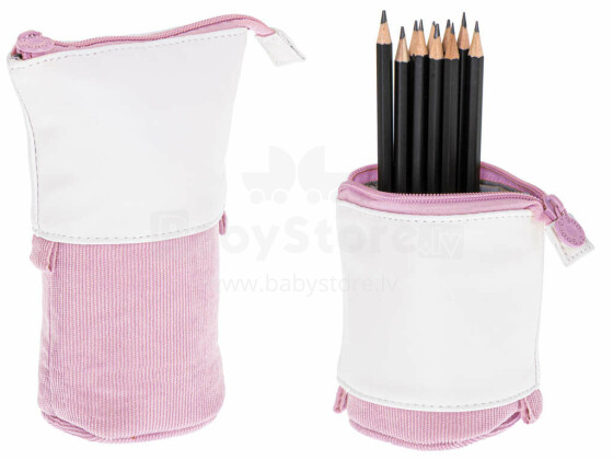 Ikonka Art.KX5674 School pencil case tuba 2in1 pink
