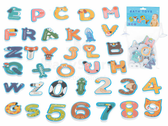 Ikonka Art.KX5659 Putų raidžių ir skaičių vonios žaislas