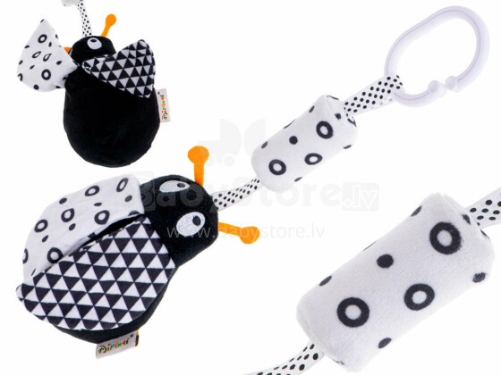 Ikonka Art.KX5644 Sensory rattle pendant contrast ladybird