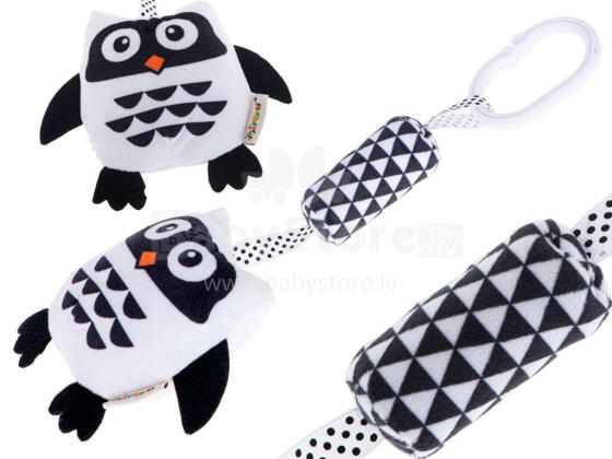 Ikonka Art.KX5643 Sensory rattle pendant contrasting owl