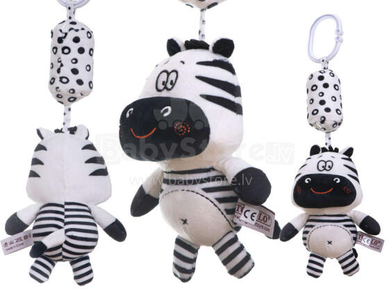 Ikonka Art.KX5636 Sensorā grabulīša piekariņš kontrastējoša zebra