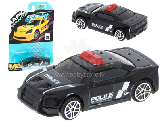 Ikonka Art.KX5586_1 Metal car resorak police black 7cm