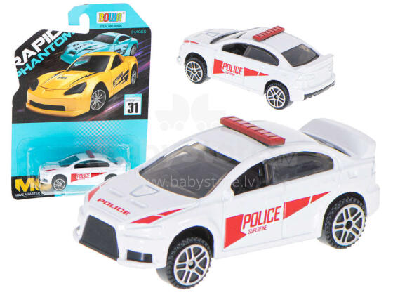 Ikonka Art.KX5586_6 Metāla auto rezoraks policijas balts 7cm