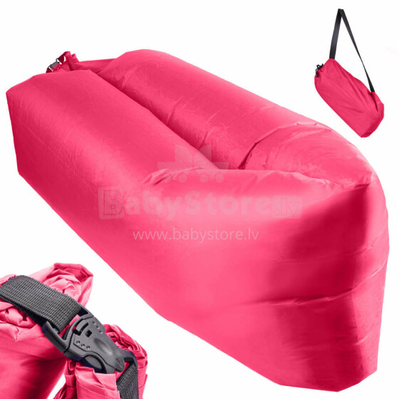 Ikonka Art.KX5567 Lazy BAG SOFA gaisa gulta rozā 230x70cm