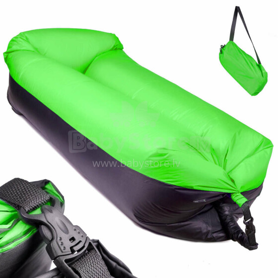 Ikonka Art.KX5566_1 Lazy BAG SOFA airbed black-green 185x70cm