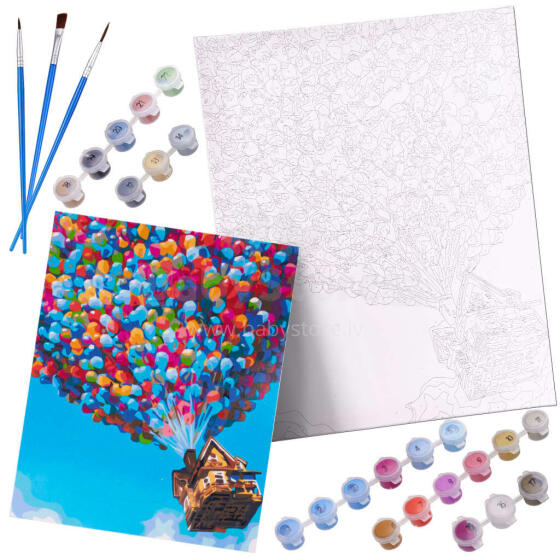 Ikonka Art.KX5549_4 Gleznošana pēc skaitļiem attēls 40x50cm balons
