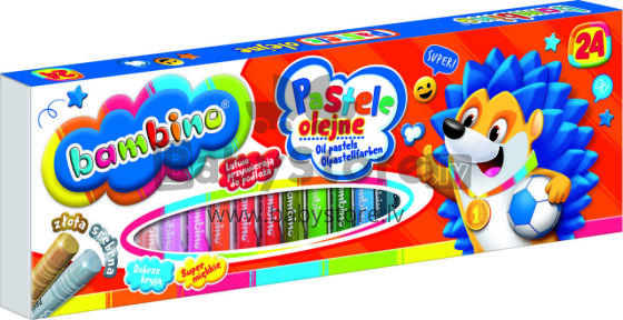 Ikonka Art.KX5481 BAMBINO pasteļi Eļļas krītiņi 24 krāsas