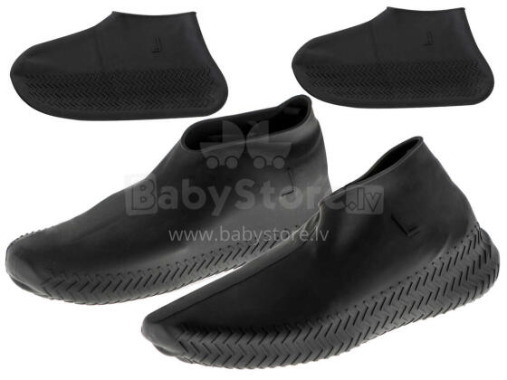 Ikonka Art.KX5299_2 Ūdensnecaurlaidīgi zābaku aizsargi wellingtons L melni 39-44 izmērs