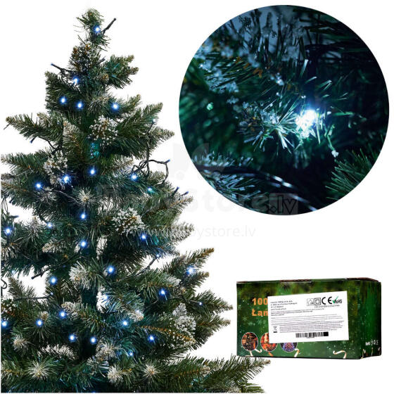 Ikonka Art.KX5235_1 LED gaismas ķēdes 10m 100LED aukstā baltā krāsā