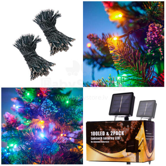 Ikonka Art.KX5233_1 Saules gaismas ķēdes 20m 200LED daudzkrāsains apgaismojums