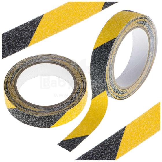 Ikonka Art.KX5114_1 Anti-slip protective tape 2.5cmx5m black/yellow