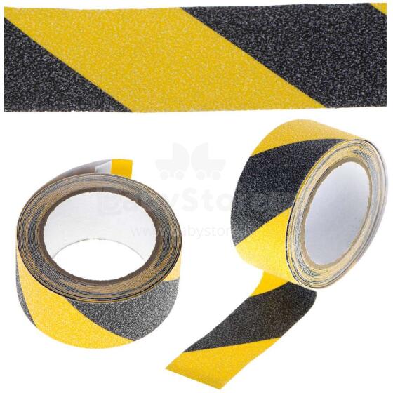Ikonka Art.KX5113_1 Anti-slip protective tape 5cmx5m black/yellow