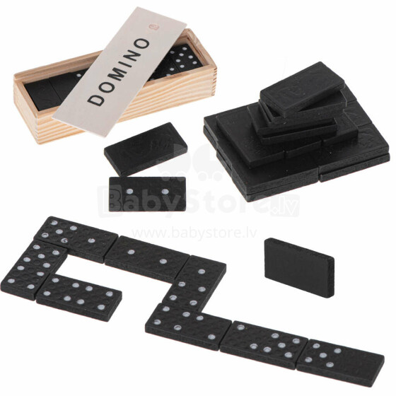 Ikonka Art.KX5111 Wooden dominoes family game + box
