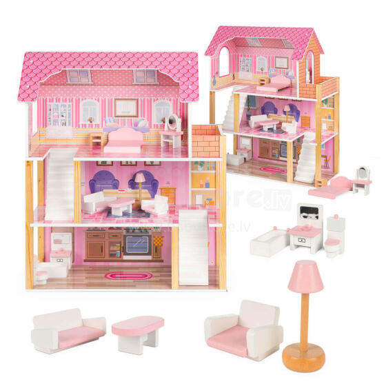 Ikonka Art.KX5191 LULILO Tulipo 70cm wooden dolls' house
