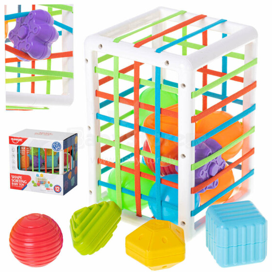 Ikonka Art.KX5466 Elastīgs kubu šķirotājs - rotaļlieta taisnstūris ar spraudni