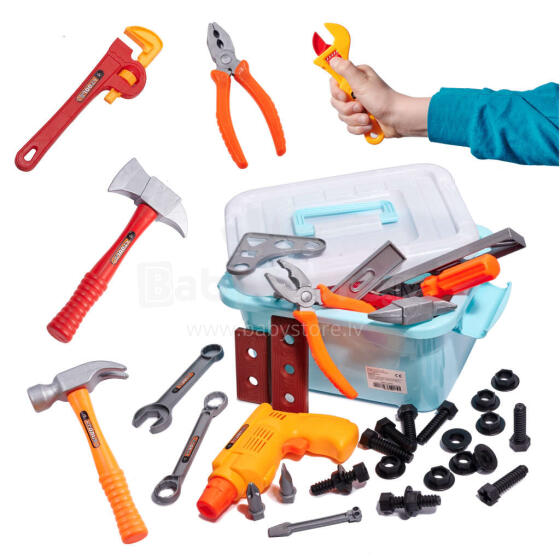 Ikonka Art.KX4952 Tools for children workshop with tools 48el.