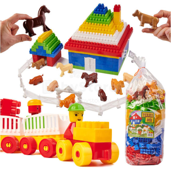 Ikonka Art.KX4810 DIPLO Farm lieli bērnu konstruktori no plastmasas 303el.