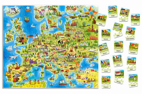 Ikonka Art.KX4796 CASTORLAND Edukacinis dėlionių žemėlapis Europa