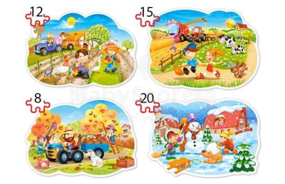 Ikonka Art.KX4794 CASTORLAND Puzzle 4in1 Četri gadalaiki - Četri gadalaiki