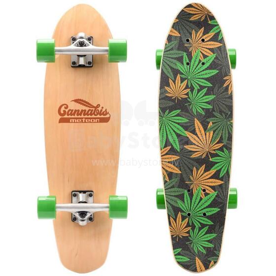 Meteor® Penny Board  Art.22595 CANNABIS  Детская роликовая доска (Скейтборд)