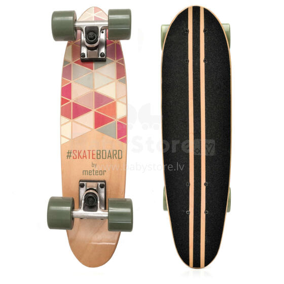 Meteor® Penny Board  Art.24288 SUMMER TRIANGLES Детская роликовая доска (Скейтборд)