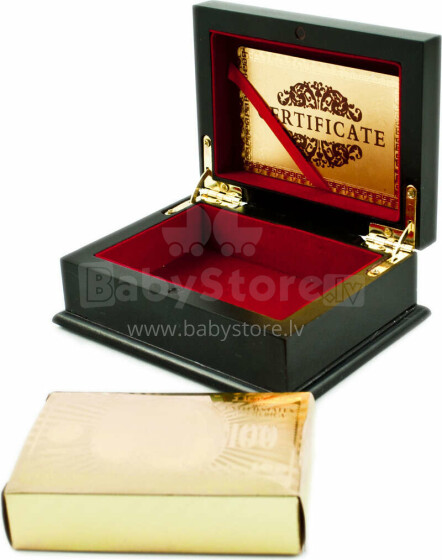Ikonka Art.KX8984 Gold plastic playing cards in a decorative casket