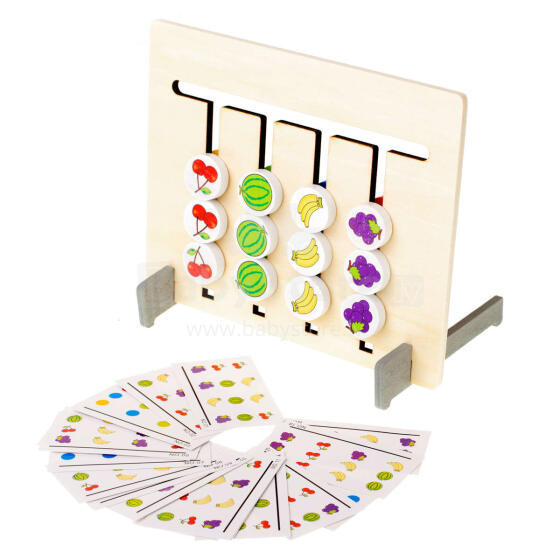 Ikonka Art.KX7202 Wooden educational toy match colours montessori fruit