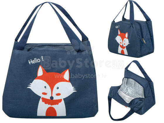 Ikonka Art.KX5631_3 Thermal insulation bag breakfast lunch fox orange