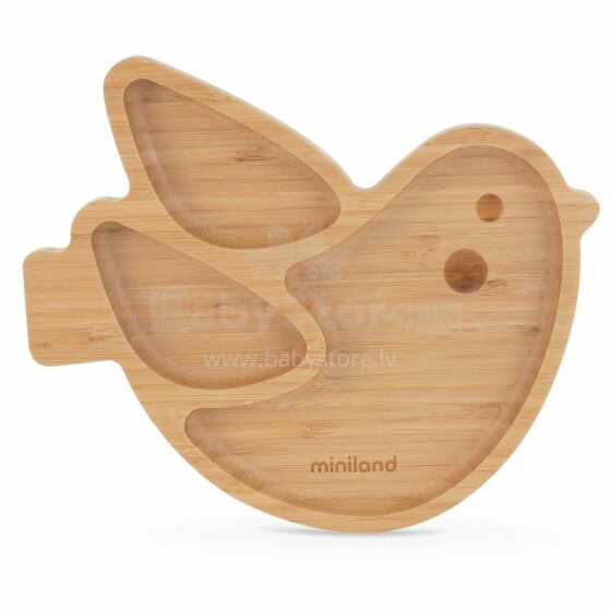 BLW ECO Art.ML89473 Wooden plate with suction cup and compartments