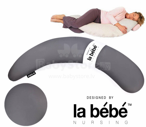 La Bebe™ Moon Maternity Pillow Cover Art.148435 Dark Grey papildomas dangtelis pasagui 195 cm