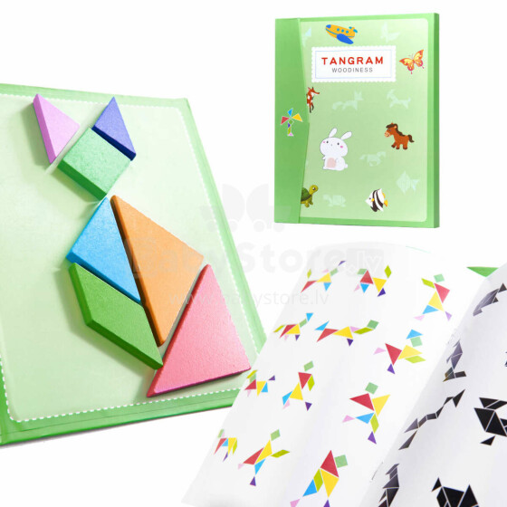 Ikonka Art.KX6262 Magnetic puzzle book 3D tangram blocks