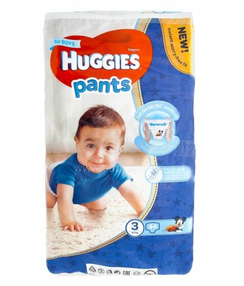 Huggies Pants D S3 Boy Art.BL041564241 Детские подгузники 6-11кг,44 шт