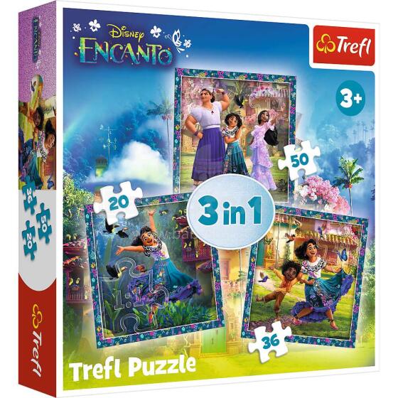 TREFL ENCANTO Pužļu komplekts 3in1, 20+36+50 gab.