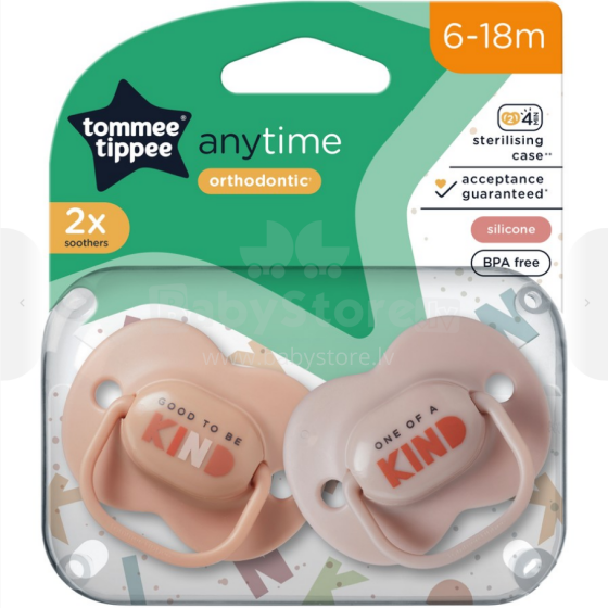 Tommee Tippee Anytime Art.43348694 ortodontiskie māneklīši , 18-36 m., 2 gab.,
