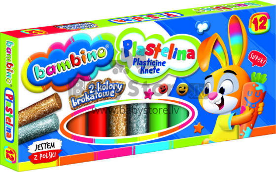 Ikonka Art.KX5483 BAMBINO Plastilīns classic 12 krāsas